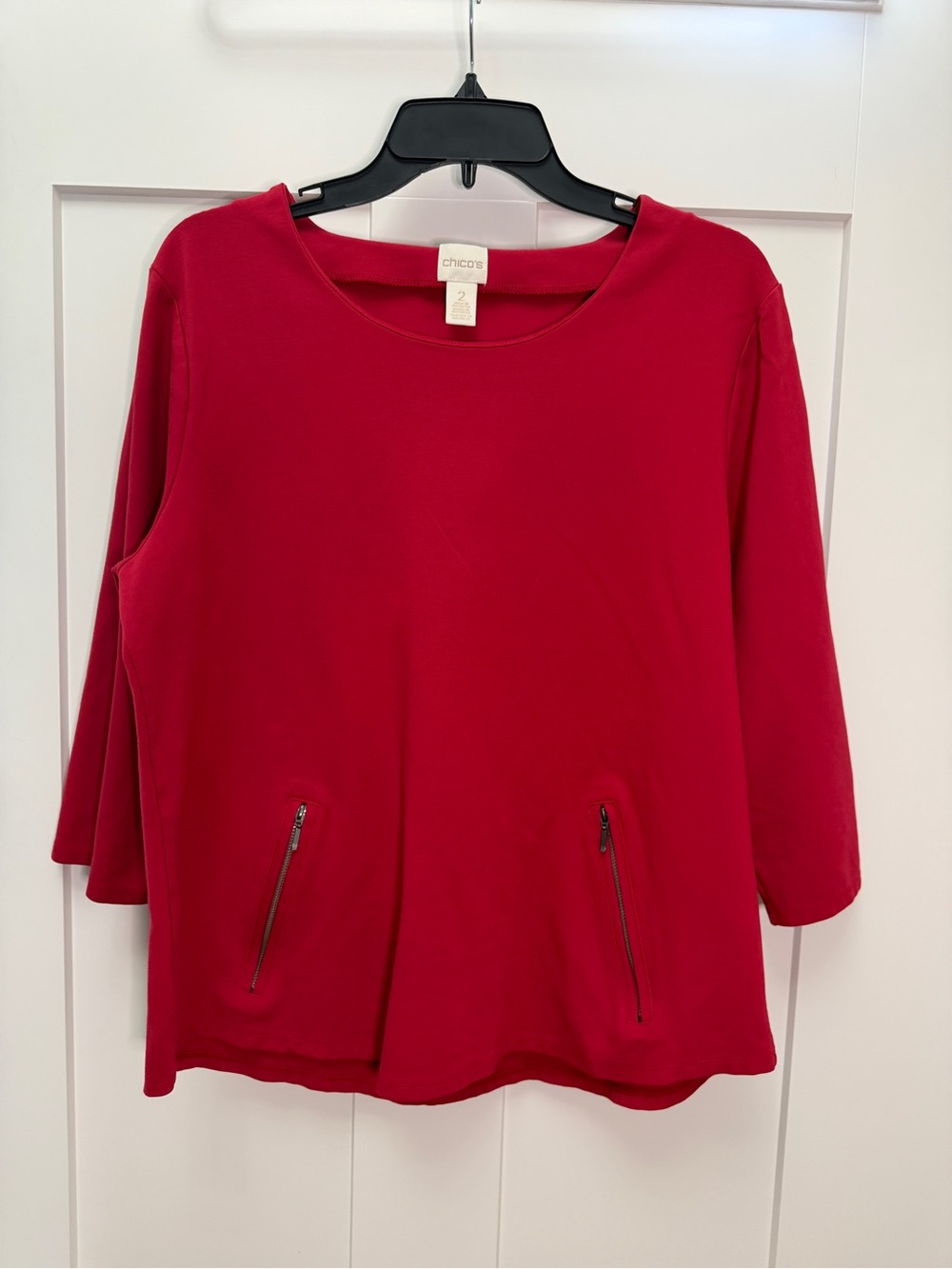 Chicos long sleeve shirt with zipper accents